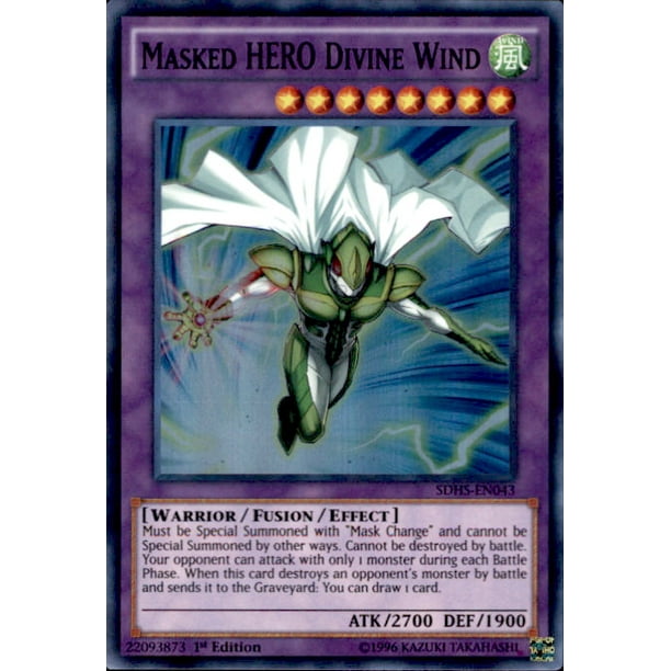 MASKED HERO DIVINE WIND x3 3x cards Yugioh MINT Hero Strike SDHS-EN043 Super
